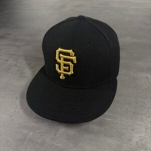 Vintage San Francisco Giants Hat New Era Cap 6 7/8 USA Made Gold Logo Fitted MLB